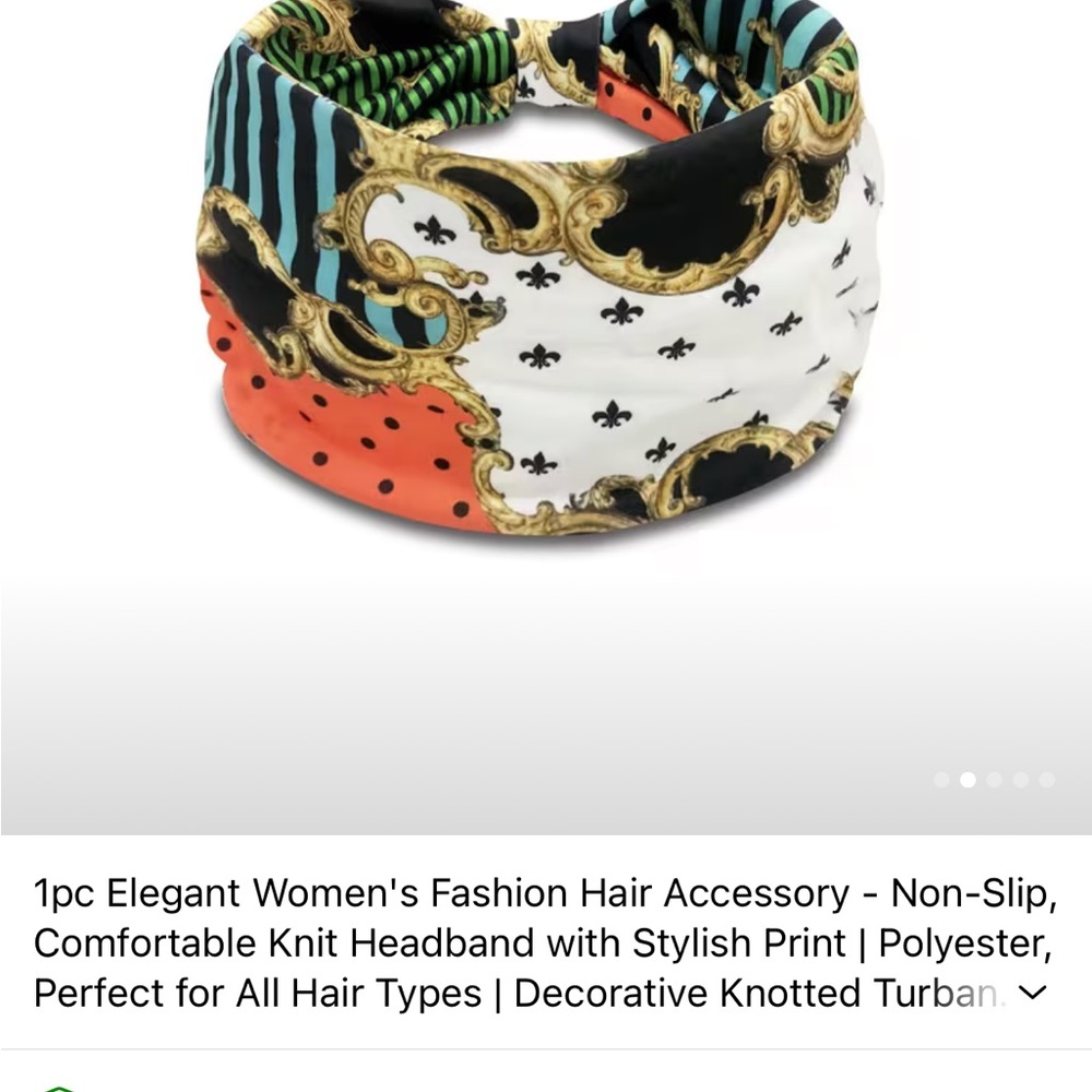 NWT Elegant Women's Knotted Turban Headband - Multi-Color Pattern